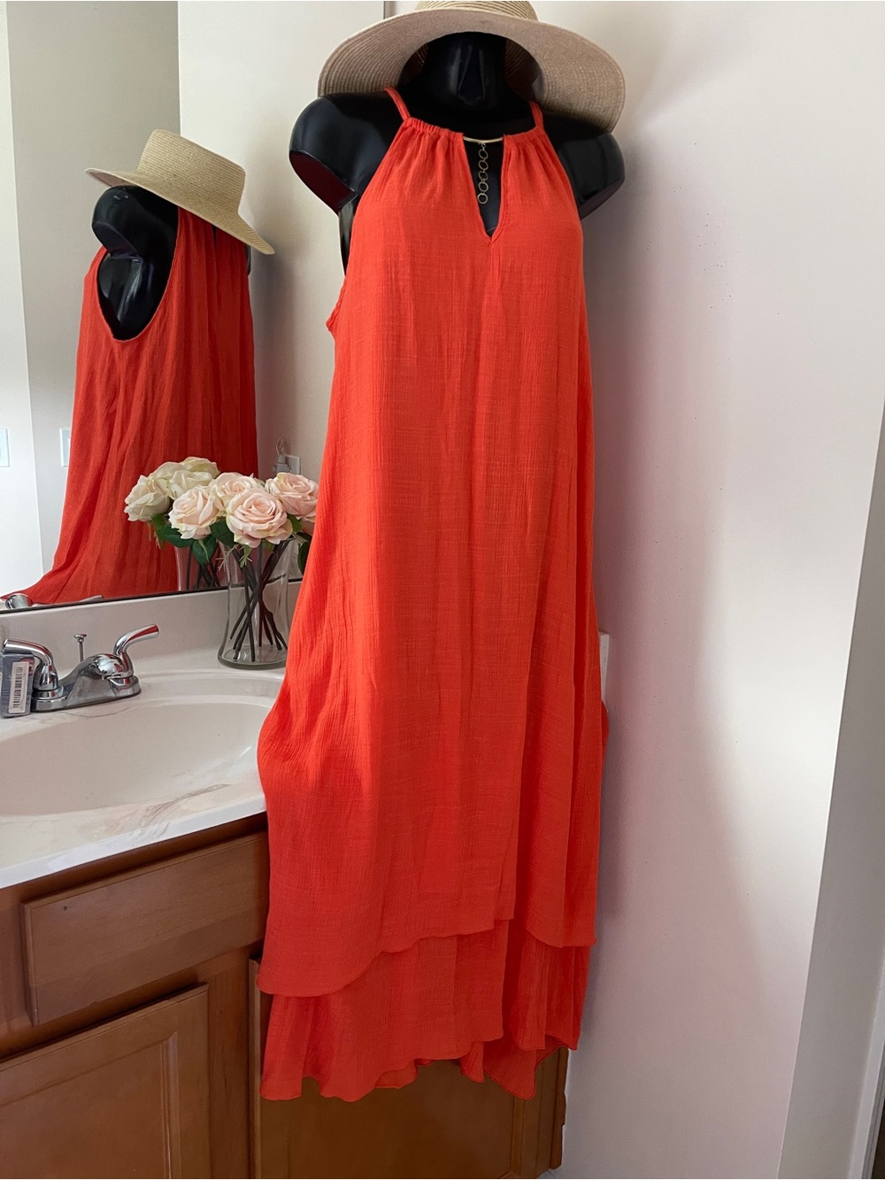 MLLE GABRIELLE Plus Size Maxi Dress 2X Slevveless Women’s Sundress